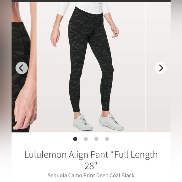 lululemon athletica Pants - Lululemon Align Pant *Full Length 28"'
Sequoia Camo Print Deep Coal Black 6